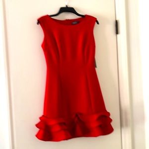 Short red Donna Ricco dress. Christmas Party Dress!